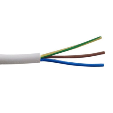 Funktionssikker plastkappeledning 3G0,75 hvid tromle - 1