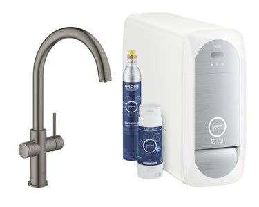 GROHE Blue Home etgrebs C-tud køkkenarmatur og køler EU bør Hard Graphite - 1