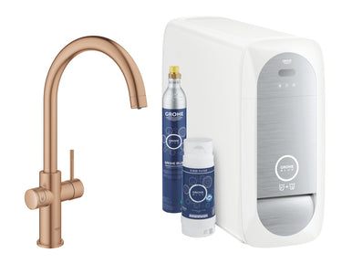 GROHE Blue Home etgrebs C-tud køkkenarmatur og køler EU bør Warm Sunset - 1