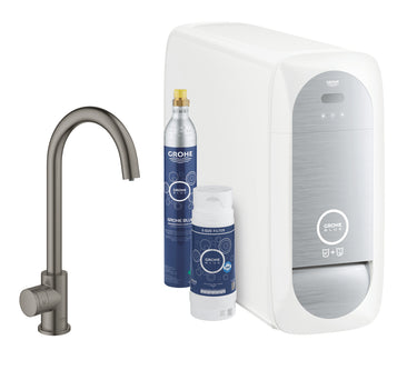 GROHE Blue Home Mono C-tud køkkenarmatur og køler bør Hard Graphite - 1