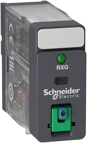 RXG stikbensrelæ med testknap og LED 1 C/O 10A og 12VDC - 1