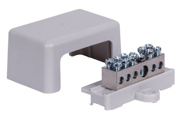 Potentialudligningsskinne med sokkel og cover 1x 6-25mm2/ 5x1,5- 6 mm2 - 1