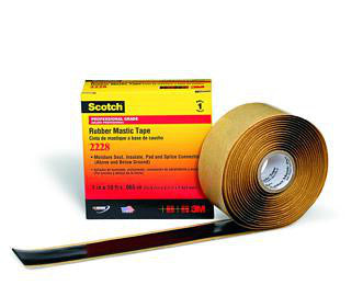 Scotch tape 2228 sort mastik tape med gummiryg 50 mm x 3 m 1.65 mm tyk - 1