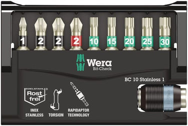 Wera Bitssæt Bit-check Rustfri 9dele PH-PZ-TX - 1