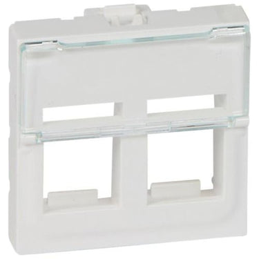 Dataudtag Mosaic for 2x Keystone uden konnektor 2 modul plan hvid - 1
