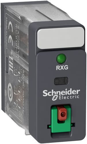 RXG stikbensrelæ med testknap og LED 2 C/O 5A og 230VAC - 1