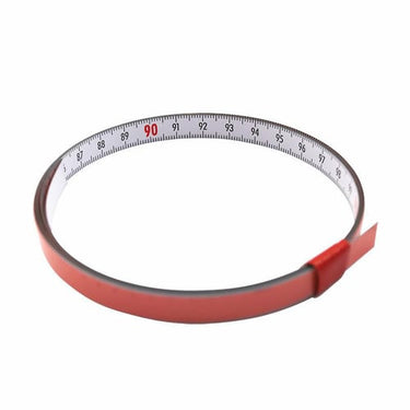 Selvklæbende Pit båndmål i stål 1Mx10mm V-H graduering HVID - 1