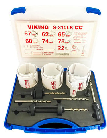 VIKING hulsavsæt S-310LK CC Carbide Cut 22-78 mm Elektrikersæt 7 hulsave multi-purpose med Easy Eject holder - 1