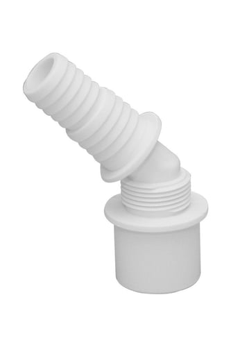 Slangenippel 32mm hvid PP - 1