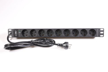 Powerpanel 9xDK LMJ med led 1U sort - 1