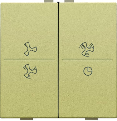 Tangent med ventilations-symboler til trådløst 4-tryk gold coated - 1