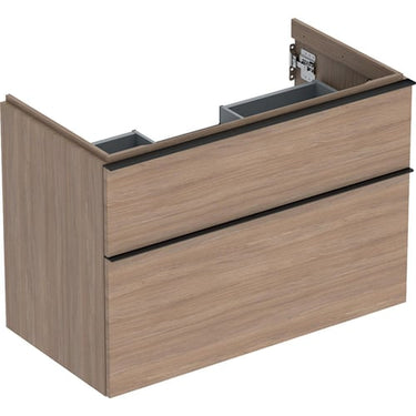 Geberit Icon vaskeskab 888 x 476 x 615 mm 2 skuffer eg natur højkomprimeret trelags-spånplade melamin træstruktur - 1