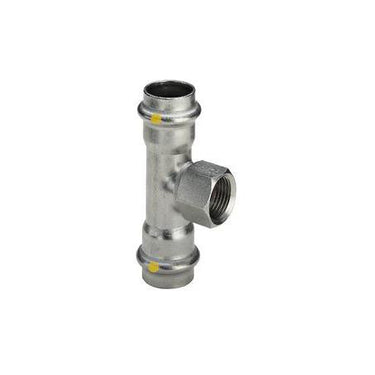 Sanpress Inox T-stykke 22 mm x 1/2" x 22 mm rustfrit stål - 1