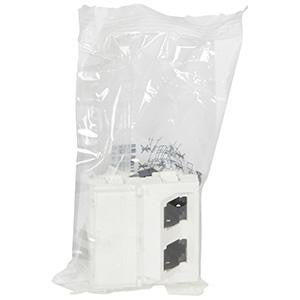Mosaic dataudtag RJ45 2xCat-6 FTP 2M 45° hvid - 1