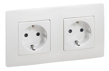 Niloé dobbelt stikkontakt 2 POL + N 230V HVID - 1