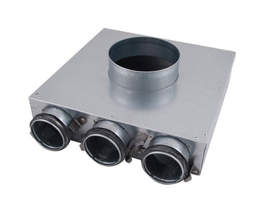 Ventilboks PVCU Ø125 med 2 tilslutninger Ø63 - 1