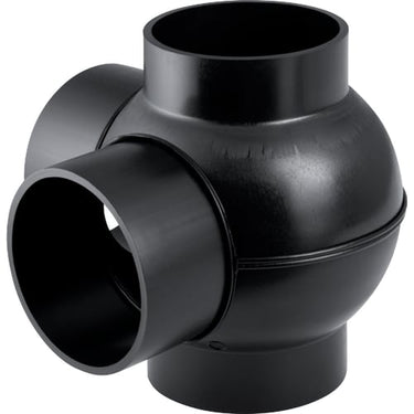 PEH hjørnegrenrør 90° Geberit 110/110 mm sort - 1