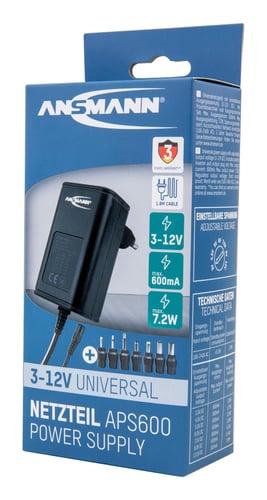 Universal strømforsyning APS 600 maks. 0,6 A/7,2 W ved 3-12V DC - 1
