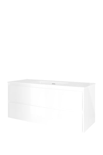 Sanibell Proline grebsfri møbelsæt 120x46 cm hvid højglans - 1