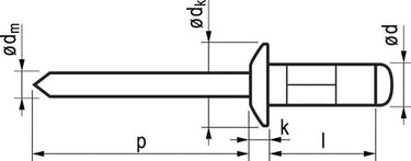 4,8x17,0 alu/stål RH blindnitte Bulk Multigrip - 1