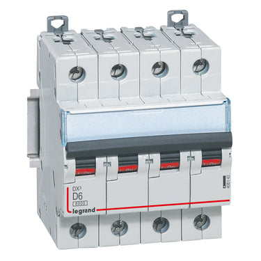 DX³ MCB automatsikring D6 4pol 4M 6000/10KA - 1