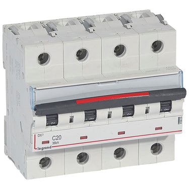 DX³ MCB automatsikring C20 4pol 6M 36KA - 1