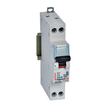 DX³ RCBO kombiafbryder C6 1pol+N 10mA type-A 1M 6000/6KA - 1