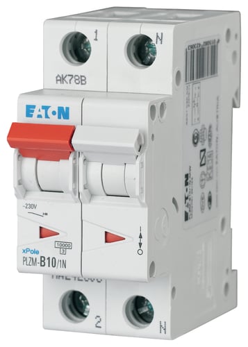 Automatsikring 10A 1P+N C 2M 6KA - 1