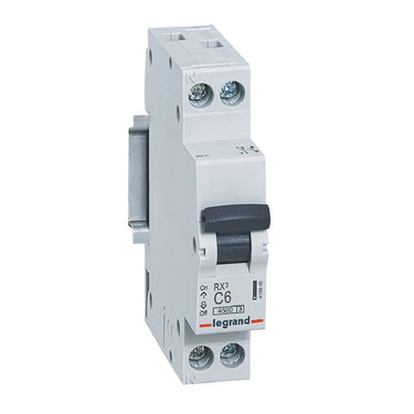 RX³ MCB automatsikring C6 1pol+nul 1M 4500A - 1