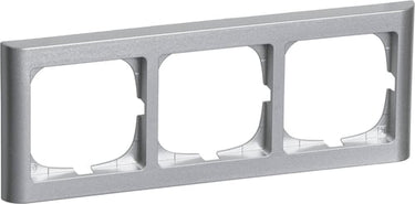 FUGA ramme Softline 63 3 modul vandret tripel stålmetallic - 1