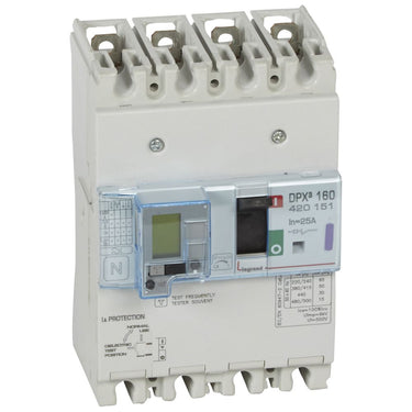 DPX³ 160 maksimalafbryder termo + jordfejl 4pol 25A - 1
