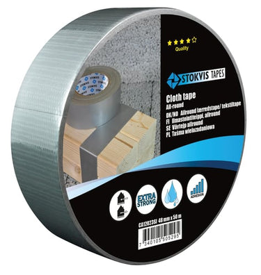 Lærredstape duct 48mmX50 m sølv - 1
