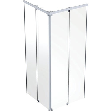 Ifö Showerama frontelement 900 x 900 mm hvid/klar alu - 1