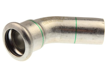 VSH bøjning 45° muffe/nippel 15 mm syrefast - 1