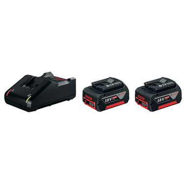 Blå Bosch 18V Batterisæt 2x4,0ah m/lader - 1