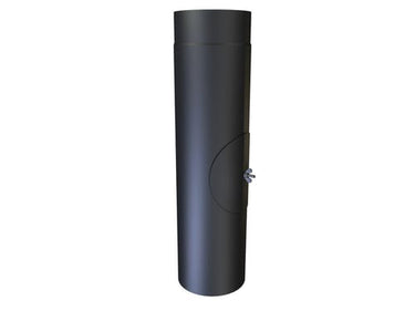 Røgrør lige 6"længde 500 mm med renseklap - 1