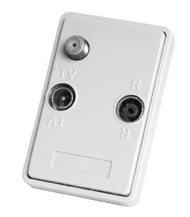 Antenneudtag slutdåse med returvej R/TV/Data FREJA MM465D hvid - 1