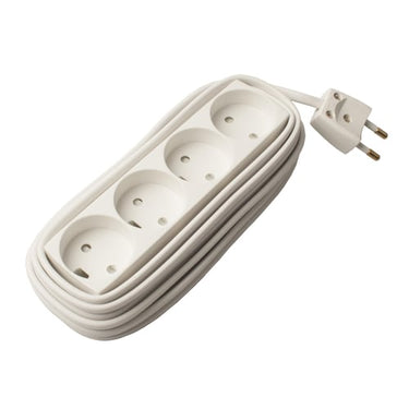 Stikdåse T13 4R uden jord 5m hvid - 1