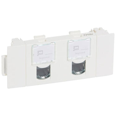 Mosaic dataudtag RJ45 2xCat-5E FTP 3M med Soloclip hvid - 1