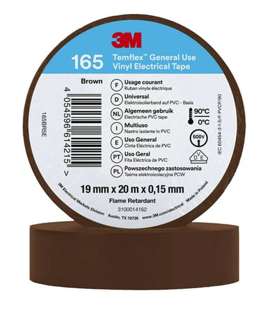 Temflex el vinyltape 165 brun 19 mm x 20 m - 1