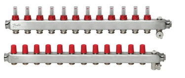 Danfoss gulvvarmemanifold 12+12 SSM med flowmeter - 1