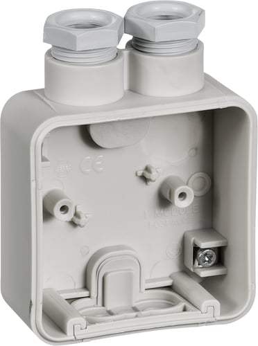 OPUS 74 underlag 1 modul med 2 forskruninger M20 lysegrå - 1