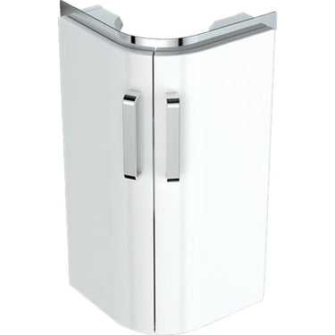 Geberit Renova Compact vaskeskab 425 x 330 x 604 mm 2 låger blankpoleret hvid højkomprimeret trelags-spånplade lakeret - 1