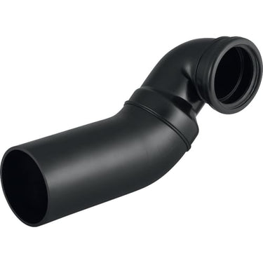 Geberit PEH afløbsbøjning 88,5° 90° 110x110mm t/væg vandret sort - 1