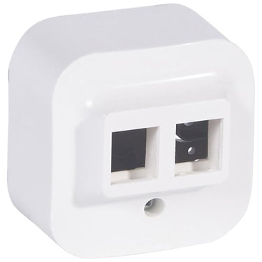 Forix Dataudtag for 2xRJ45 keystone hvid - 1