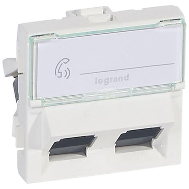 Mosaic dataudtag RJ45 2xCat-6 UTP 2M 45° hvid - 1