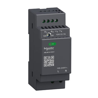 Modicon switchmode strømforsyning modular til DIN-skinne med 12 VDC 25 W-2,1 A udgang og 100-240 VAC 1-faset forsyning - 1