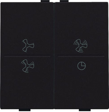 Tangent med ventilations-symboler til trådløst 4-tryk dark brown - 1