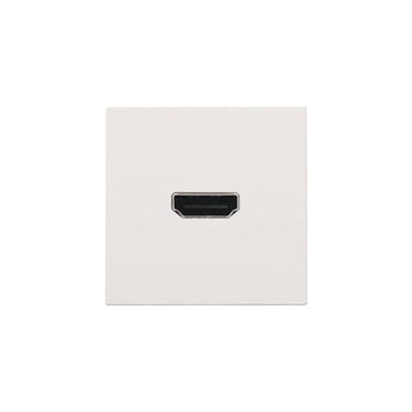 HDMI udtag med HDMI connector på bagsiden for stikmontering white coated - 1