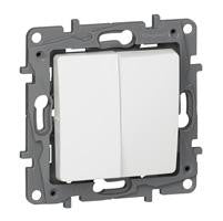 Niloé TRYKKONTAKT 6A OG KORRESPONDANCE AFBRYDER DOBBELT 10A HVID Inkl montageramme - 1